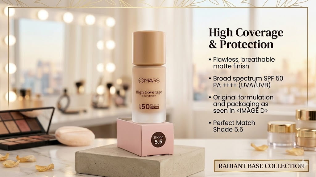 Mars High Coverage Foundation shade 5.5 SPF50