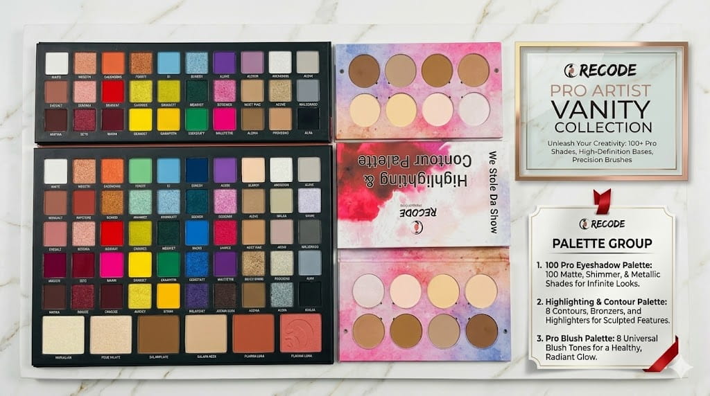 Recode professional makeup combo kit with brushes and beauty blender