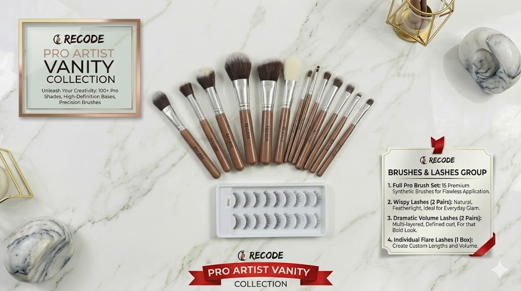 Recode professional makeup combo kit with brushes and beauty blender