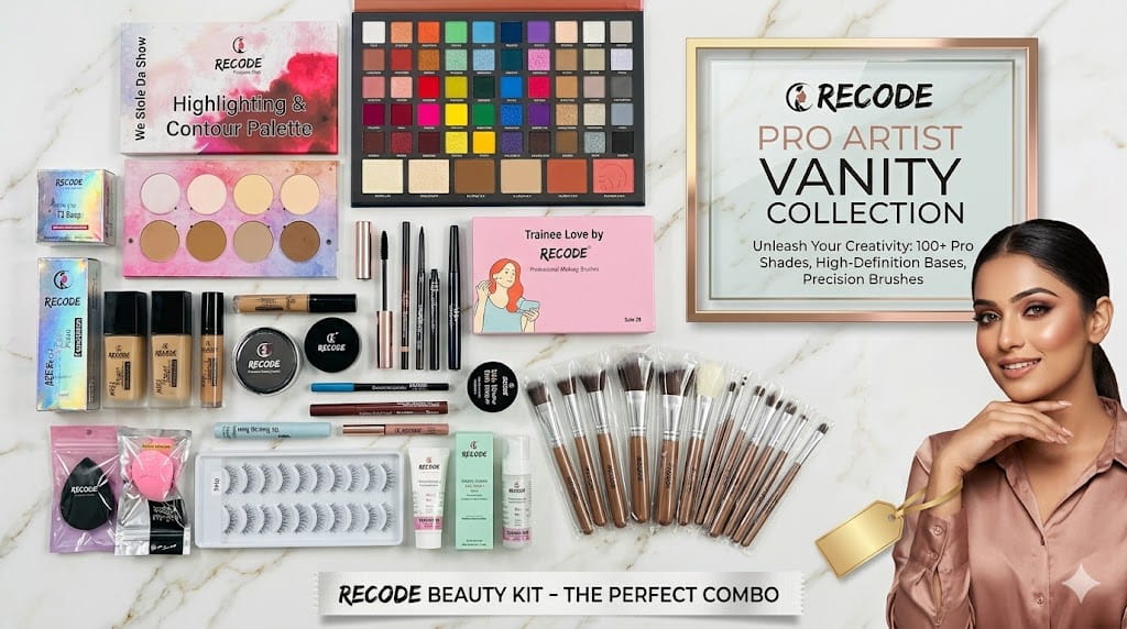 Recode professional makeup combo kit with brushes and beauty blender